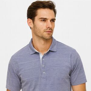 Bobby Jones Peru Pima Cotton Golf Polo Mens Sz XL Lavender Subtle Stripe Shirt